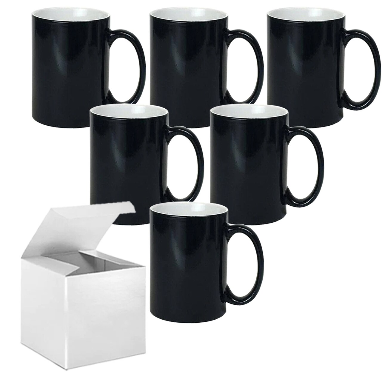 6 Pcs 15OZ El Grande Sublimation Ceramic Color Changing Mug - With Gift Boxes
